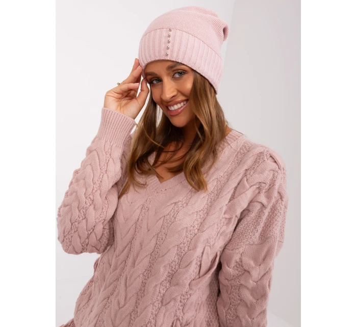 Czapka JK CZ 13 model 18975368 jasny różowy - FPrice Czapka JK CZ 13 model 18975368 jasny różowy - FPrice