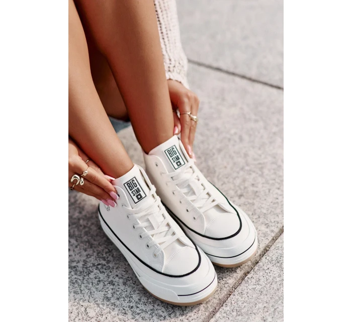 Zateplené Dámské Tenisky Na Platformě Eko Kůže Big Star Bílé