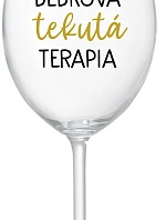 DEDKOVA TEKUTÁ TERAPIA - priehľadný pohár na víno 350 ml