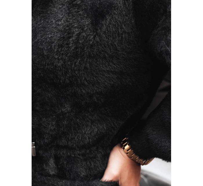 Dámský dlouhý kabát s kapucí MELBY černý FashionStreet NY0671