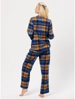 Pyžamo Key LNS 481 B24 Flanelové dlouhé/r S-XL dámské rozepínací