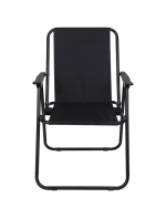 TURISTICKÉ KŘESLO S PODPRSENKAMI 52x44x75 cm SKLÁDACÍ KŘESLO ČERNÉ