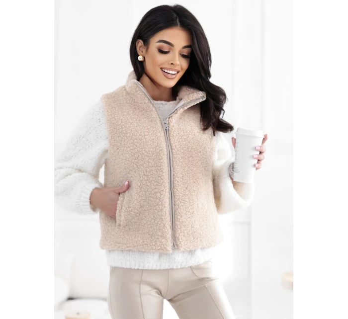 Kamizelka CS KZ model 21937097 jasny beżowy - FPrice Kamizelka CS KZ model 21937097 jasny beżowy - FPrice