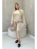 Velurová souprava klokaní béžová model 20710864 - Koucla