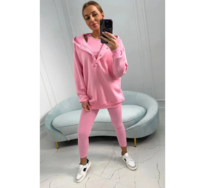 Sada mikiny, topu a legín 24349 světle růžová -Kesi