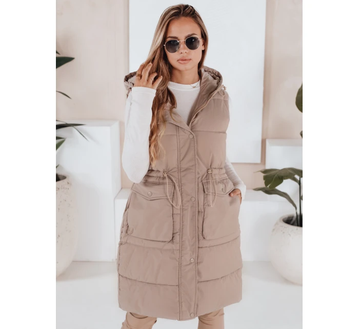 Dámská prošívaná vesta LADISA béžová FashionStreet TY3289