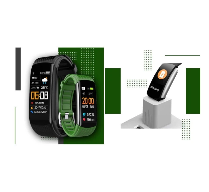 GIEWONT Smartwatch Black and Green 2 Stripes GW200-5 GIEWONT Smartwatch Black and Green 2 Stripes GW200-5