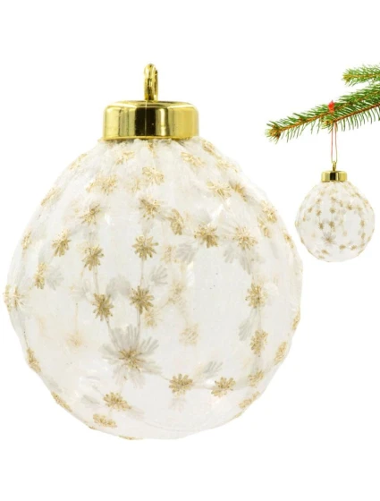 PLASTOVÁ CETKA BEZPEČNÁ 8CM KRAJKOVÁ HVĚZDA DEKORACE SLÍDA