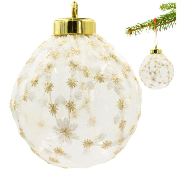 PLASTOVÁ CETKA BEZPEČNÁ 8CM KRAJKOVÁ HVĚZDA DEKORACE SLÍDA