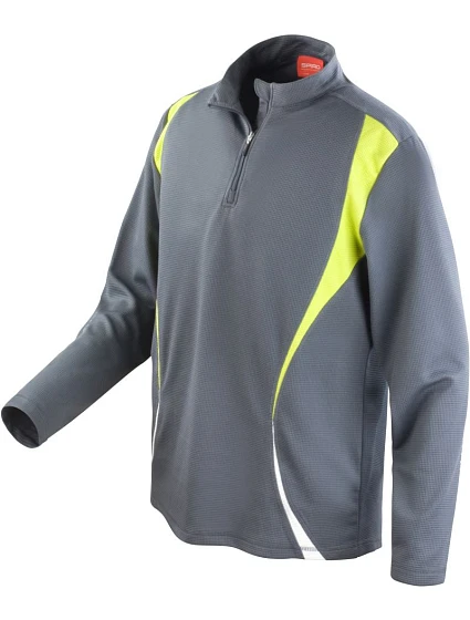 Spiro S 178X Tréninkový top s "1/4" zip s dlouhým rukávem 29.178X charcoal/lime/white Spiro S 178X Tréninkový top s "1/4" zip s dlouhým rukávem 29.178X charcoal/lime/white
