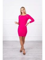 Šaty s ozdobnými knoflíky fuchsiové barvy Šaty s ozdobnými knoflíky fuchsiové barvy