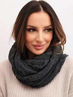 Dámský pletený vlněný komín měkký a teplý KN23 grafitový