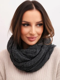 Dámský pletený vlněný komín měkký a teplý model 21866344 grafitový - K-Fashion