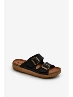 Lehké pohodlné pánské sandály s přezkami model 21665691 Černé - Inblu Lehké pohodlné pánské sandály s přezkami model 21665691 Černé - Inblu