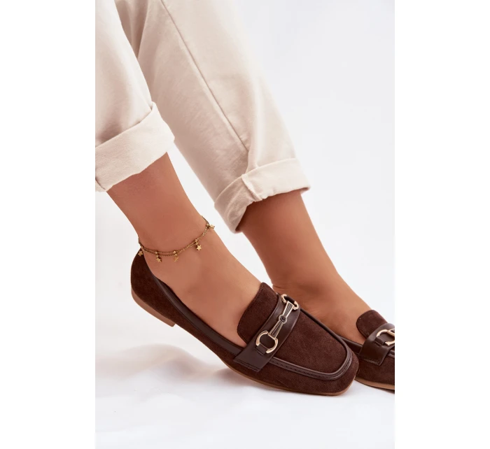 Dámské Mokasíny S Ozdobou Hnědé Palerina Dámské Mokasíny S Ozdobou Hnědé Palerina
