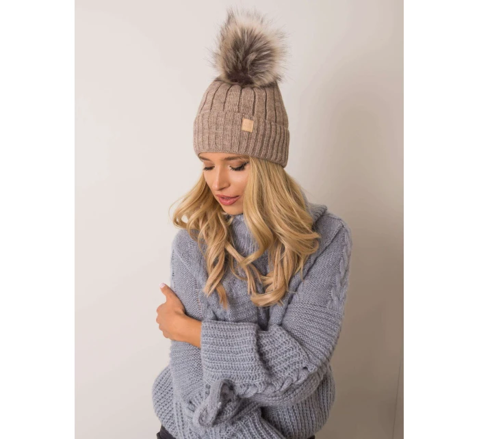 Czapka JK CZ model 18965244 ciemny bezowy - FPrice