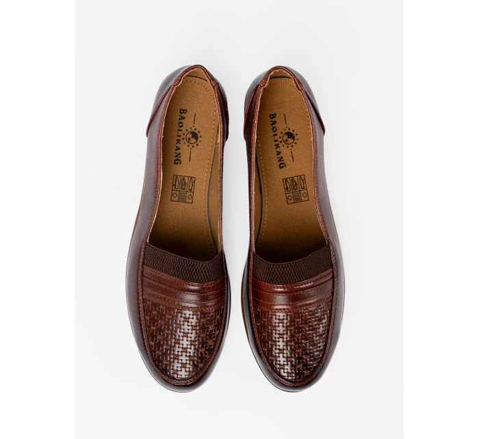 Trendy dámské hnědé  polobotky na klínku