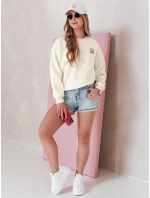 Dámská oversize mikina s výšivkou SOFTSLON ecru FashionStreet BY1433