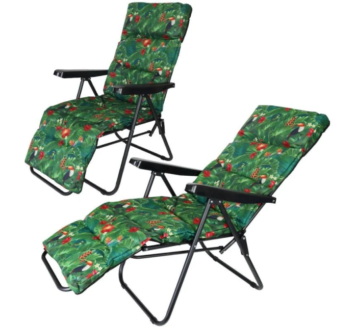 Zahradní křeslo s podnožkou 57x83x106CM FLOWER