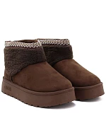 Dámské nepromokavé sněhové boty na platformě, hnědé, model 22325096 - Big Star Dámské nepromokavé sněhové boty na platformě, hnědé, model 22325096 - Big Star
