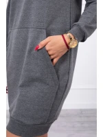 Šaty s kapucí grafitové