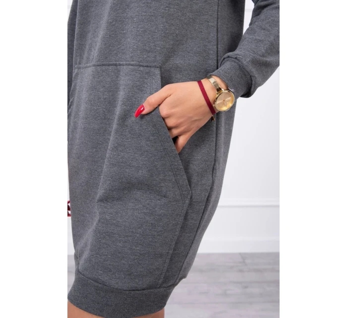 Šaty s kapucí grafitové