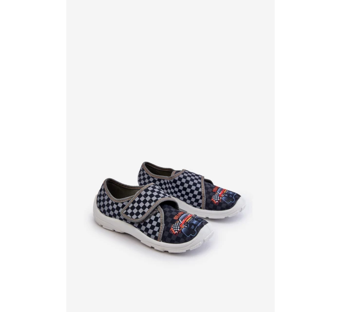 Pohodlné chlapecké pantofle na suchý zip Befado 974Y540 šedé