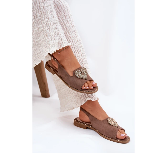 Dámské Sandály S Ozdobným Tmavě Béžové model 21691539 - S.Barski