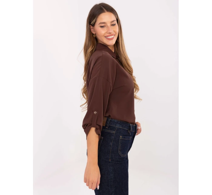 MI košile KS 4192.34 tmavě hnědá MI košile KS 4192.34 tmavě hnědá