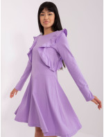 Světle fialové bavlněné šaty ke kolenům