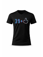 Pánské bavlněné tričko s potiskem - 39+1 - černé Pánské bavlněné tričko s potiskem - 39+1 - černé