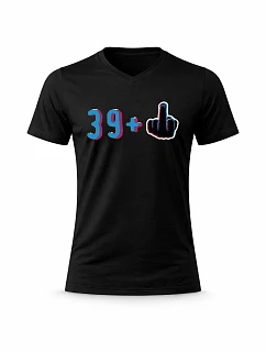 Pánské bavlněné tričko s potiskem - 39+1 - černé