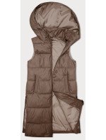 Tmavě béžová prošívaná péřová dámská vesta model 19456801 - S'WEST