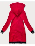 Tmavě červená dlouhá dámská rozepínací mikina model 21073842 - LHD