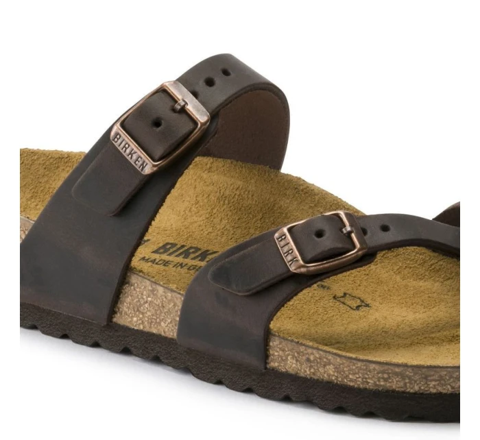 dámské žabky z kůže hnědé model 21867305 - Birkenstock dámské žabky z kůže hnědé model 21867305 - Birkenstock