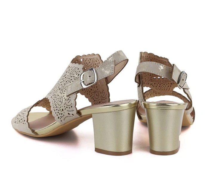 Dámské ažurové béžové sandály M.Daszynski MR1954-2 Dámské ažurové béžové sandály M.Daszynski MR1954-2