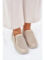 Dámské polobotky na platformě se zipem zlaté model 21689124 - EVENTO