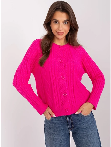 Sweter AT SW  fuksjowy model 18969954 - FPrice