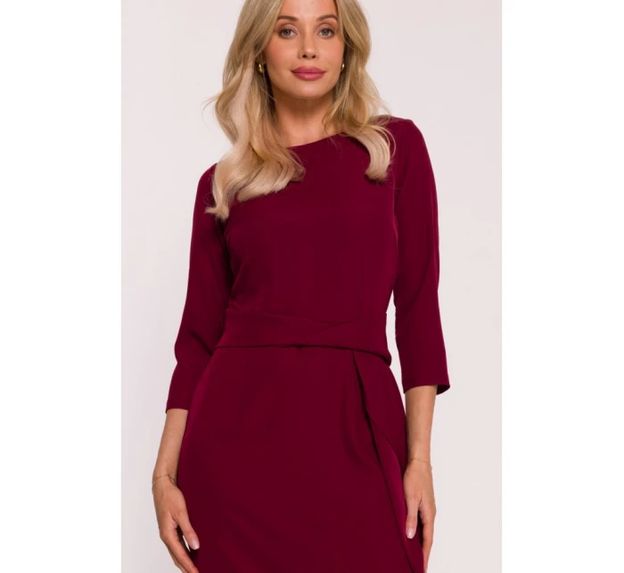 Šaty s volánkem S425 bordó - Stylove Šaty s volánkem S425 bordó - Stylove