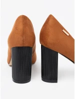 Pěkné  lodičky Jasnobrązowy dámské na širokém podpatku