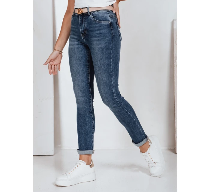 Dámské úzké džíny s vysokým pasem modré FashionStreet UY2798
