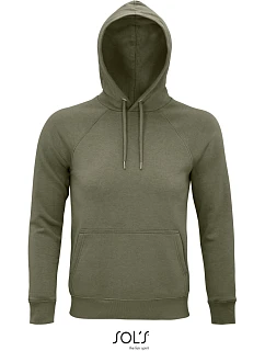 SOL'S Stellar Unisex raglánová mikina s kapucí z bio bavlny 25.3568 khaki