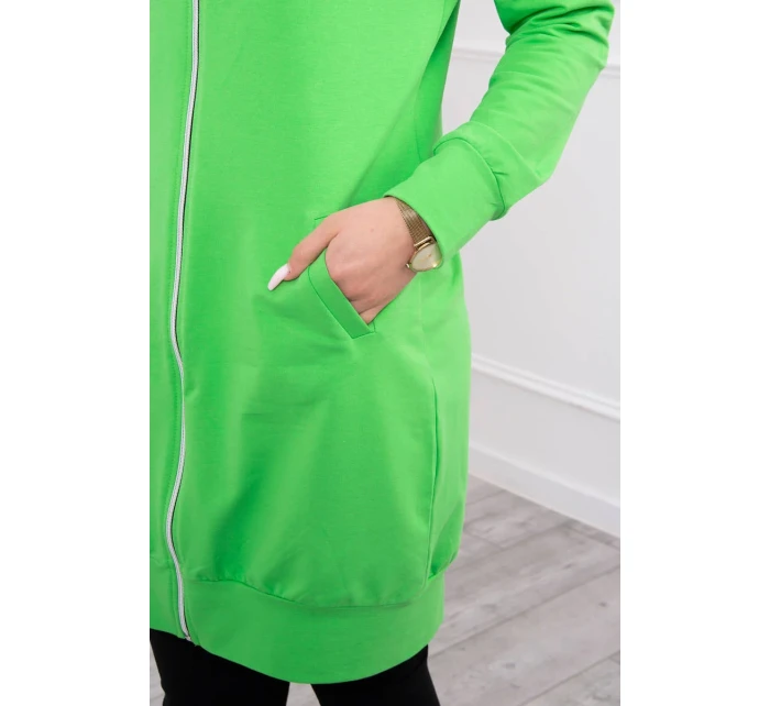 Mikina s kapucí světle zelená
