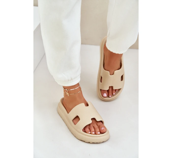 Pěnové Pantofle S Výřezem Béžové Neladith Pěnové Pantofle S Výřezem Béžové Neladith