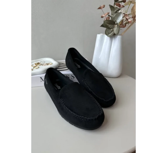 Dámské mokasíny vyrobené z Eco Suede Black Amrutia Dámské mokasíny vyrobené z Eco Suede Black Amrutia