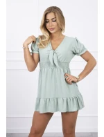 Šaty s vázaným výstřihem do V tmavě mátové Šaty s vázaným výstřihem do V tmavě mátové