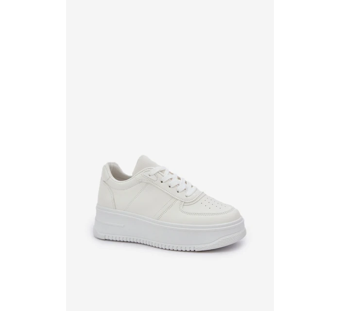 Dámské Tenisky Na Platformě S Dekorativním Šněrováním Bílé model 21684949 - Boto Dámské Tenisky Na Platformě S Dekorativním Šněrováním Bílé model 21684949 - Boto