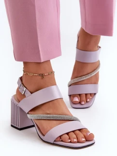 Dámské elegantní sandály na vysokém podpatku fialové D&A