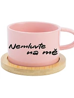 NEMLUVTE NA MĚ - růžový hrníček makronka 200 ml