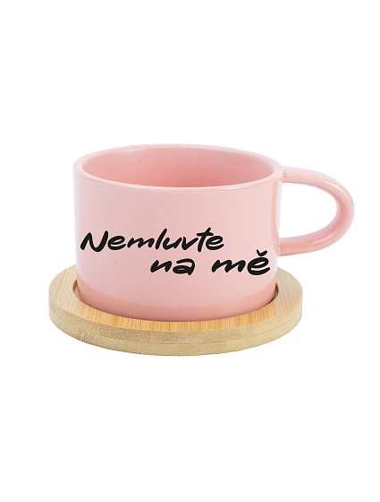 NEMLUVTE NA MĚ - růžový hrníček makronka 200 ml NEMLUVTE NA MĚ - růžový hrníček makronka 200 ml